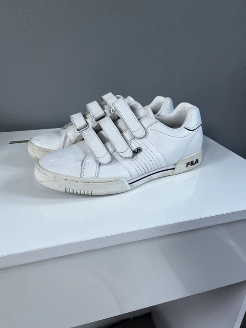 FILA ROMA VEL III 10 Leather Trainer Shoe White Green UK 9 US 10