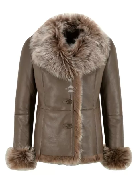 Ladies Spanish Toscana Sheepskin Camel Natural Genuine Designer Winters Jacket