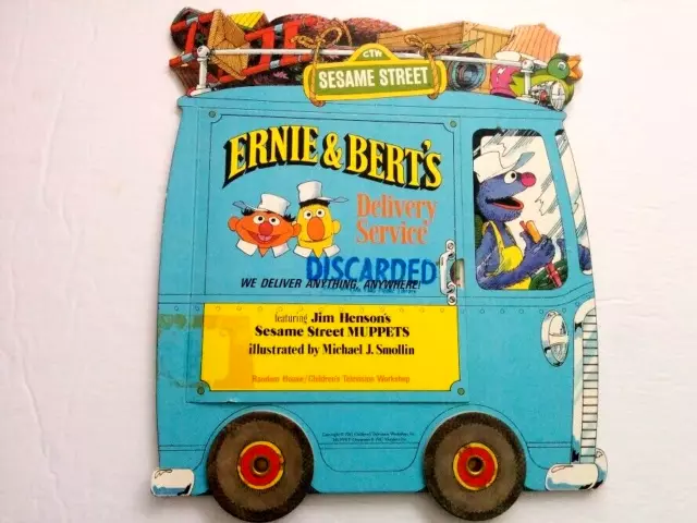 SESAME STREET ~ ERNIE & BERT'S DELIVERY SERVICE BOOK ~ 1983 Wheels turn ...
