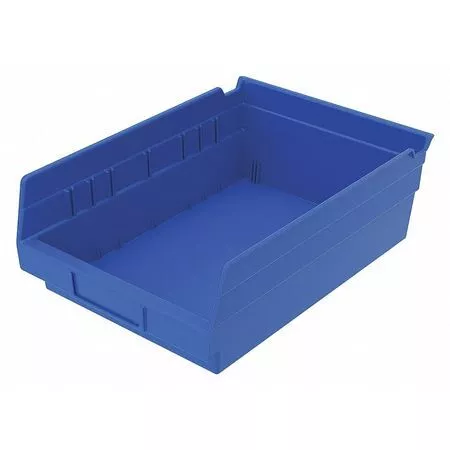 Akro-Mils 30150Blue Shelf Storage Bin, Blue, Plastic, 11 5/8 In L X 8 3/8 In W