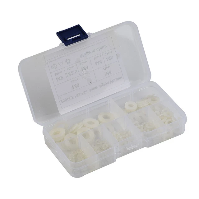 Bequem M2 M8 Nylon Flachwaschmaschine Sortiment Kit 250 Stück 7 verschiedene Gr