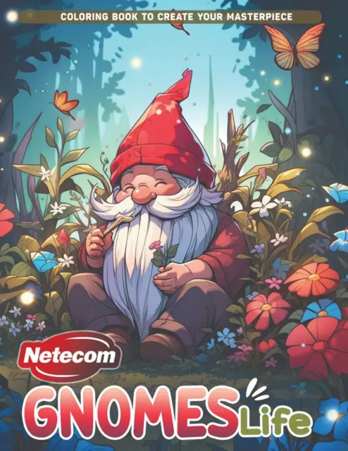 Gnomes Life Spiral Bound Coloring Book for Adults, Easy Color to Stress Relief