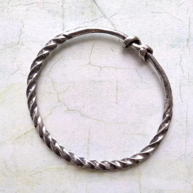 Viking Style Twist Bracelet Bangle Asgard Pewter Hand Crafted Size Small