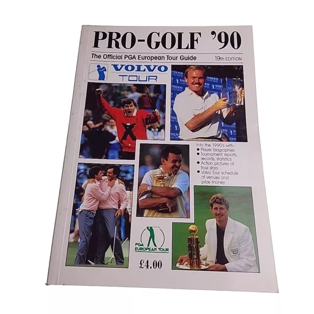 PGA European Gold Tour Official Guide 1990 Paperback Book