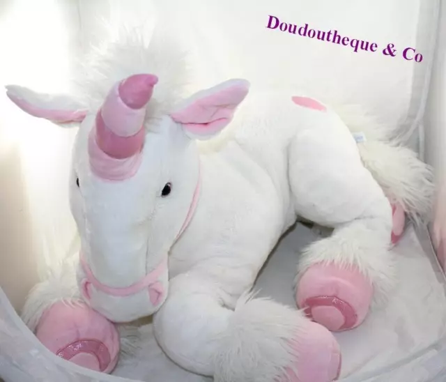 GRANDE PELUCHE LICORNE XL GIPSY blanc rose g ante 80 cm MO EUR