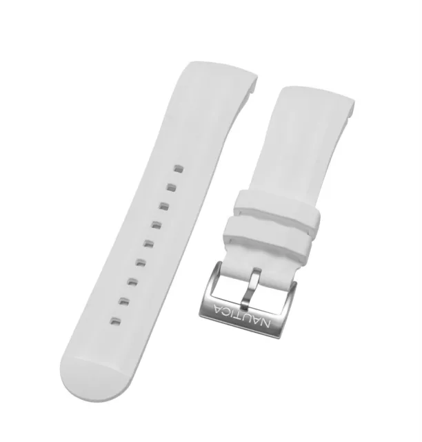Nautica Men's N17593G | A17593G NST 101 White 24mm Original Silicone Watch Band