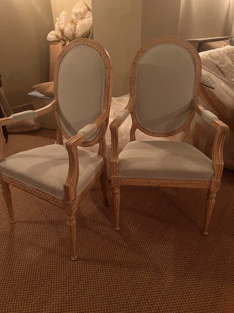 Pair Bleached Oak gustavian(?) chairs 3