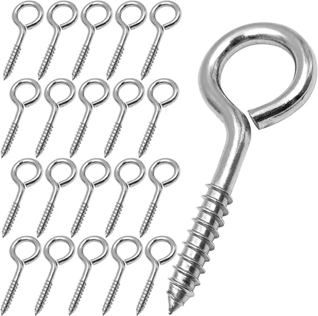 Eye Hooks Screw, 10 PCS 2.5 Inches Stainless Steel Eye Screws, Anti-Rust Self Ta