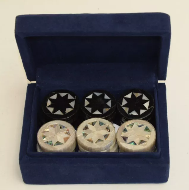 Handmade Mother of Pearl Inlay 30 Backgammon Set Chips checkers Disks Pieces