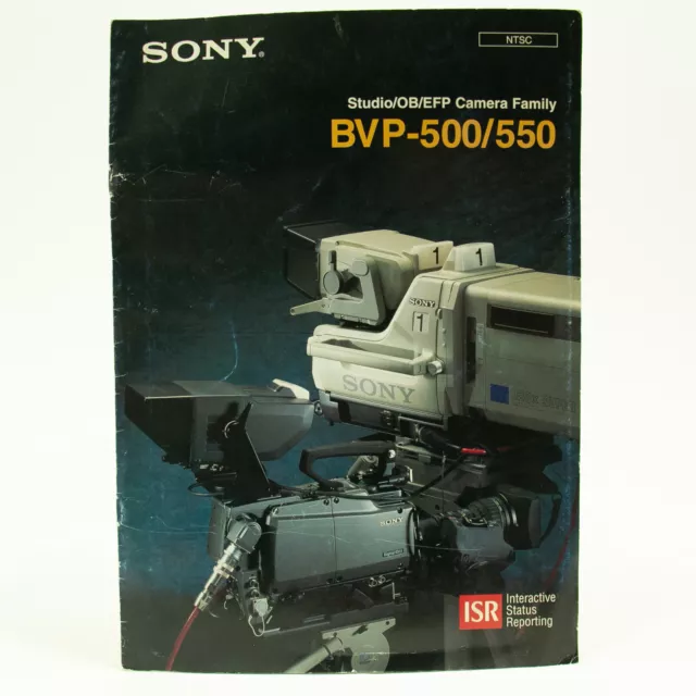 Folleto de información sobre especificaciones de cámara de video a color de estudio Sony BVP 550 de colección