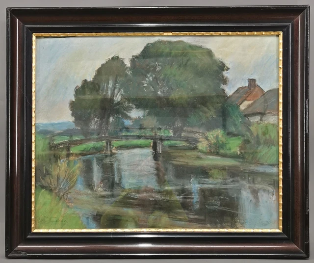 8960022 Pastel Dibujo Firmado Herbert De Thümen Juego An El Vils