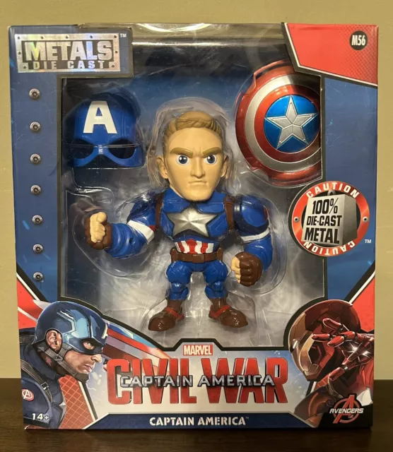 Jada Toys M56 Marvel Civil War Captain America Metals Die Cast 6 Inch Figure