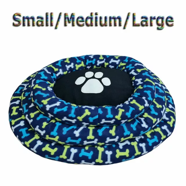 Pet Basket Bed with Fleece Soft Comfy Fabric Washable Dog Cat Cosy Dogs Cats