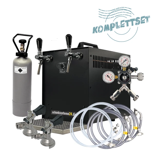 TE-60-2 Black Edition Zapfanlage Komplettset Trockenkühler - schanksysteme24