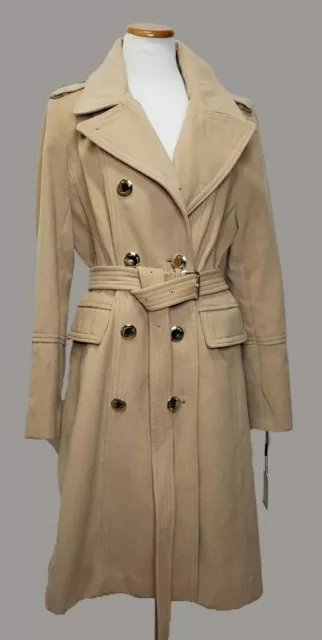 Calvin Klein Double Breasted Camel Color Peacoat Trench Coat Size 16