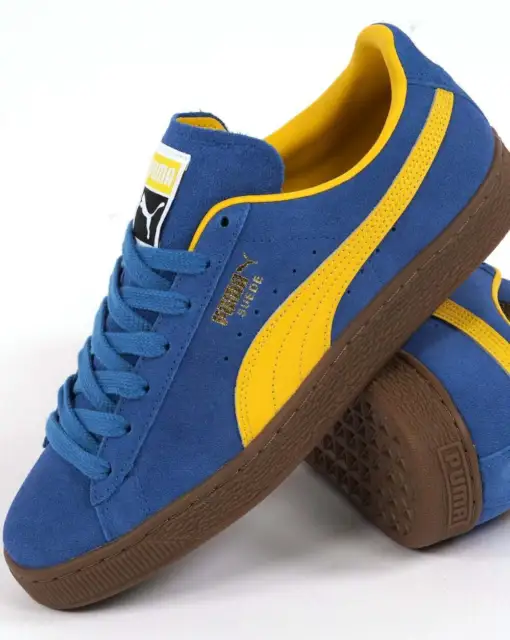 Puma Suede Trainer Bluebird Yellow- Sneakers, Footwear, Terraces, Retro, Casuals