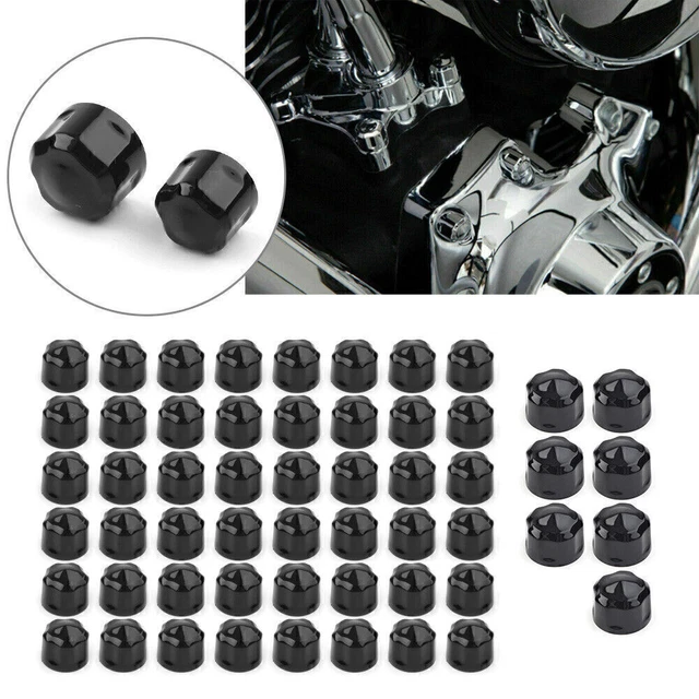 Engine Bolt Cap Set for Harley Road King Electra Glide 99-16 FLHX FLHTK Black