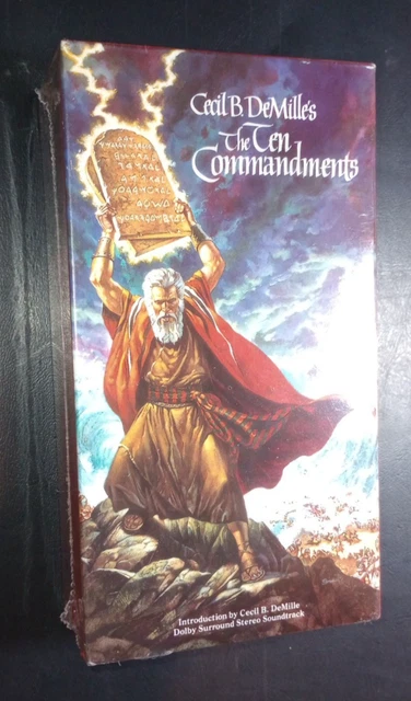 1990 THE TEN Commandments Sealed VHS Double Tape Set Factory Sealed ...