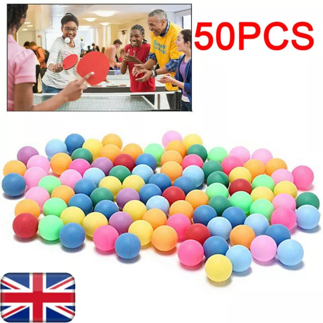 50x Plastic Table Tennis Balls Ping Pong Replacement Practice Sport Beer Pong UK