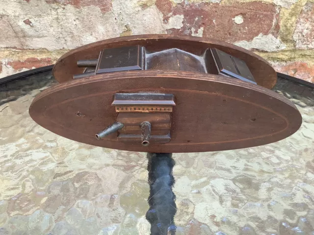 A Lovely Example Of A Ww1 Trench Art Money Box In Mahogany,Bronze,Boxwood Inlay.