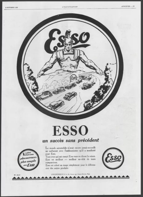 XL Original Reklame, Werbung 1929 - Esso Motoröl, Automobil, 20er, Illustration