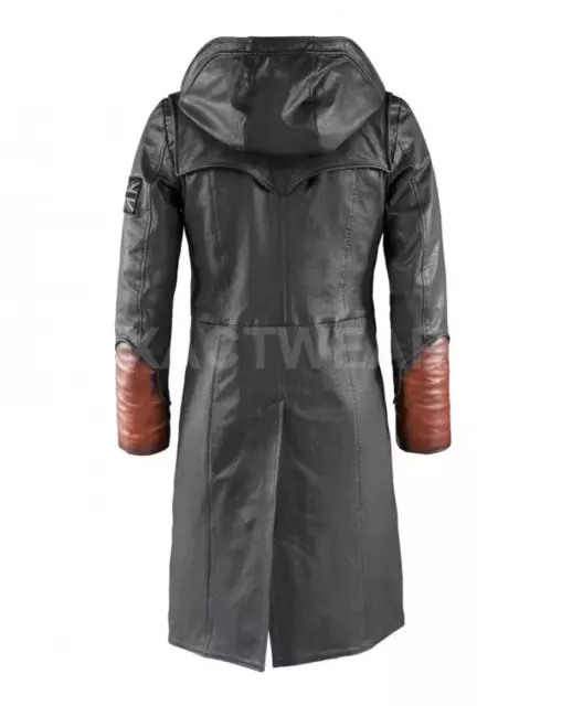 Mens Devil May Cry 5 Dante Cosplay Wear Party Outfit Lambskin Leather Long Coat 2