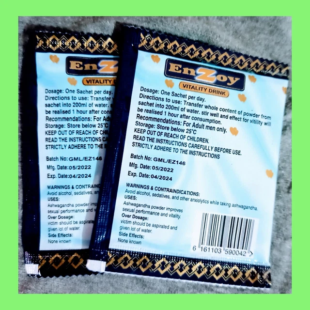 EnZoy Vitality, 2 sachets de 10 gr- Péremption 08/2024 (lettre suivie laposte.)