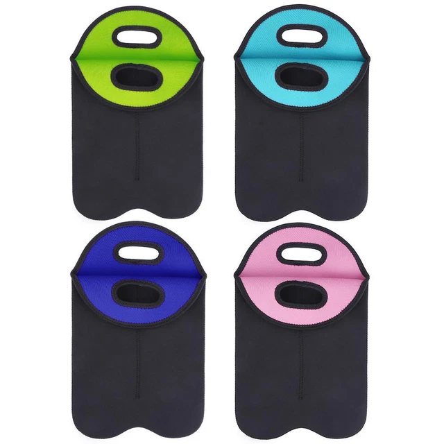 2 botellas enfriadores de neopreno bolsa de botella de vino cubiertas protectoras aisladas