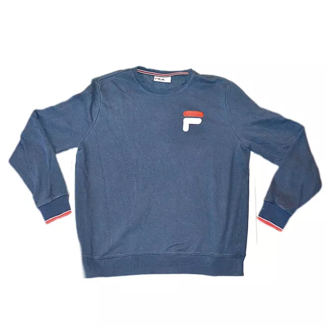 Fila Navy Logo Crewneck Large Sweatshirt