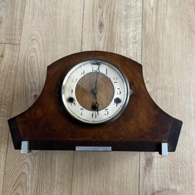 Vintage Antique Chime Mantle Desk Clock Key Pendulum