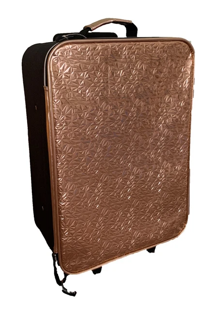 Justice Girls Metallic Gold Carry On Luggage Roller Bag Rolling Suitcase 19 inch