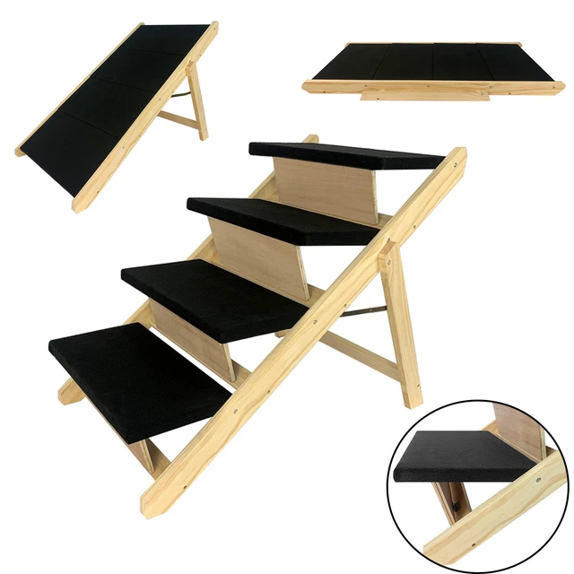 2 in 1 Hundetreppe Klappbar Tiertreppen Rampe Haustiertreppe 4 Stufen Leiter DE
