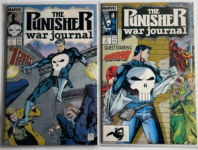 Punisher War Journal lot, Marvel 1988.  #1 and #2.  Near Mint, 1st and 2nd issue