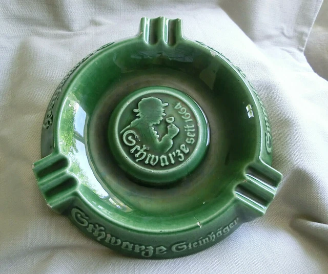 Vintage Friedrich Schwarze Seit 1664 Steinlager Swarte Brand Ashtray Ceramic
