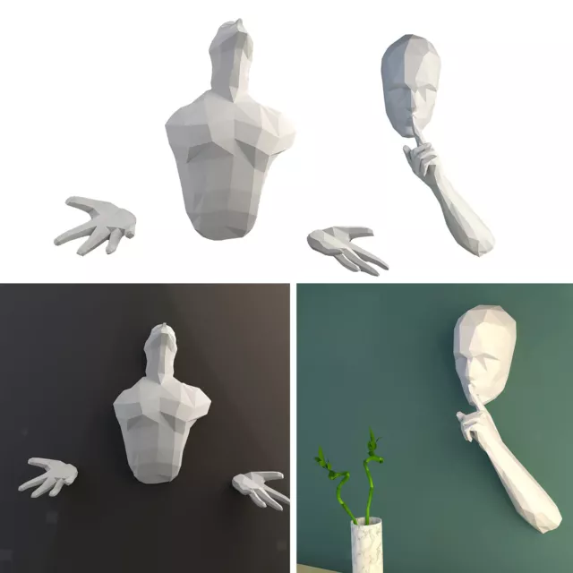 Geometrisches 3D Papier Personenmodell für Zuhause, Esszimmer, Dekoration,