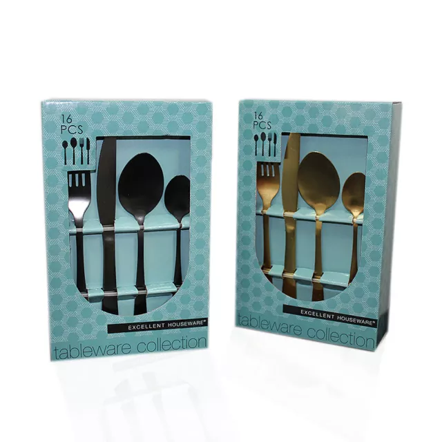 Set Cubiertos 16 Unidad Acero Inox. Juego de Cubiertos,Vajilla Servicio para 4