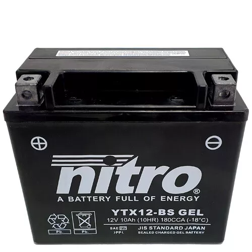 Batterie für SYM Citycom 300 i LH30W-6 2015 Nitro YTX12-BS GEL geschlossen