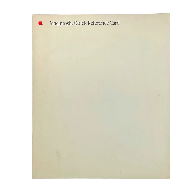 VTG 1988 Apple Macintosh Quick Reference Card 030-3180-B