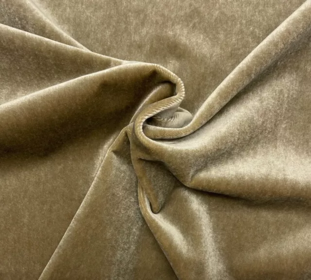 Designer Plush Mohair Custom Brown Wool Velvet Upholstery Fabric By Yard 55"W