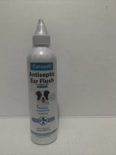 Curaseb Antiseptic Ear Flush For Dogs and Cats NEW/SEALED