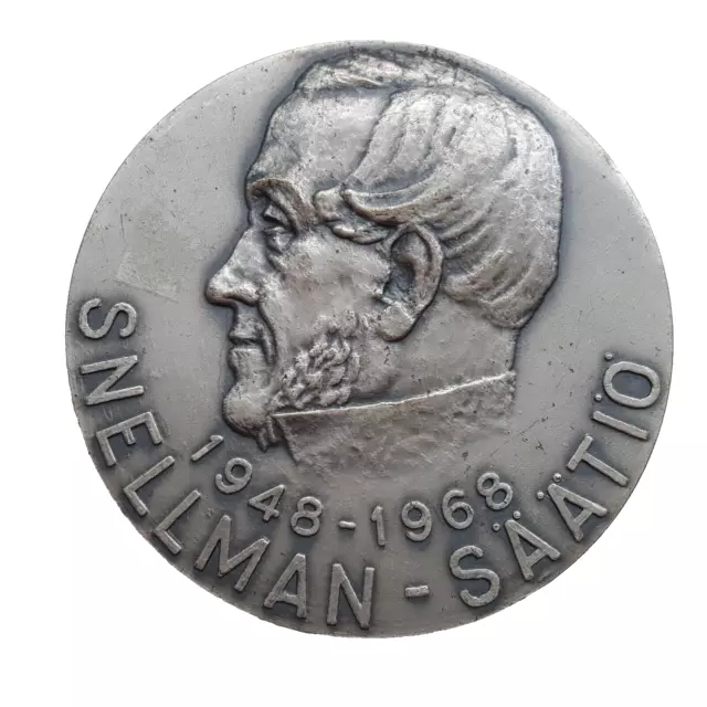 Finland - Leppänen silvered bronze art medal - Snellman 56 mm, 95 gr