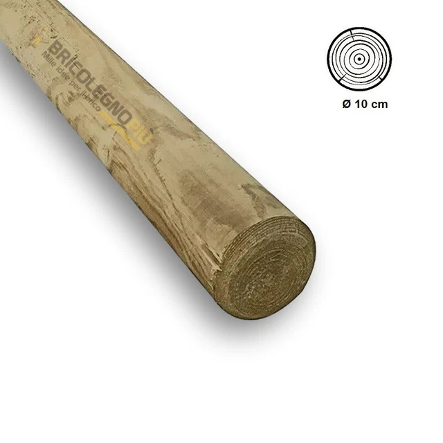 Pali In Legno Per Recinzione - Mezzi Pali Tondi Trattati, Lunghezza 200cm, Diametro 6cm, Per Steccati Fai Da Te - Foto 8