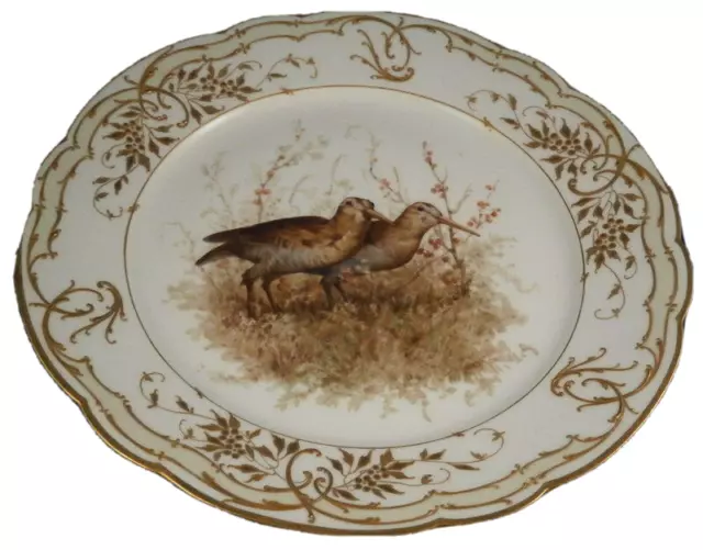 Great Art Nouveau KPM Berlin Porcelain Bird Scene Plate Porzellan Teller Scenic