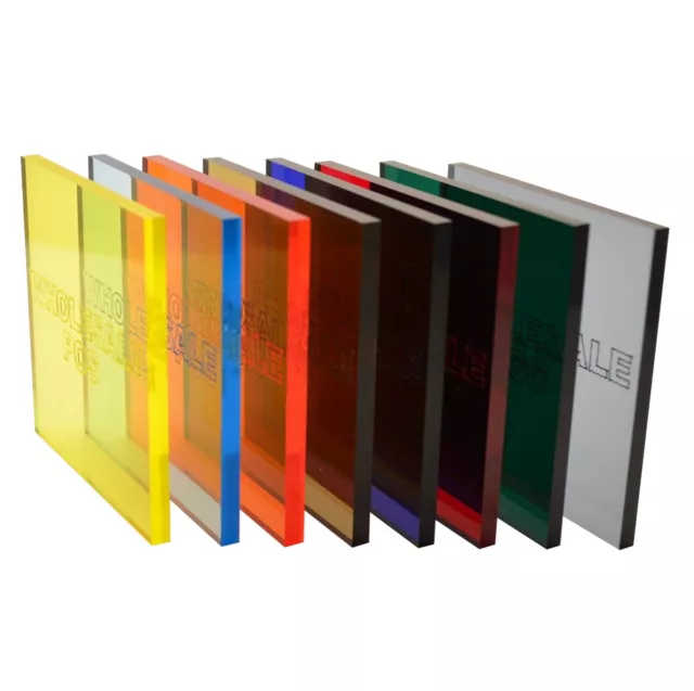 Acrylic Perspex® Sheet Genuine Transparent See Through Coloured Cast Sheets A4