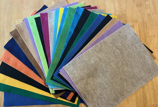 Lote de 25 hojas de fieltro Kunin 9"" X 12"" surtido artesanías maestro de escuela en el hogar (B8)