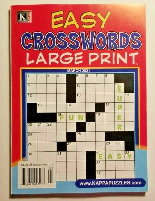 EASY CROSSWORD PUZZLES LARGE PRINT NEW Kappa Puzzles Book Paperback £7. ...