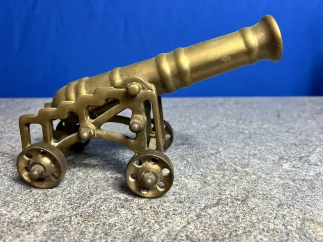 Vintage Large Heavy Brass Cannon