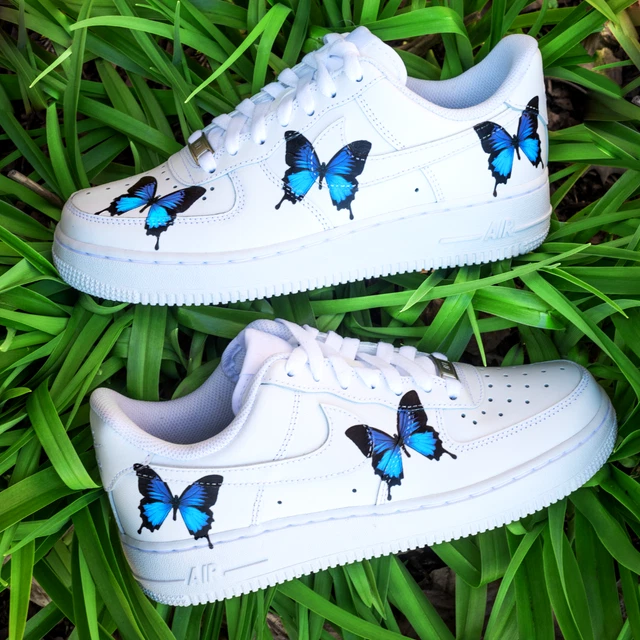SNEAKER UNISEX NIKE Air Force 1 Personalizzate Con Stampa Farfalla