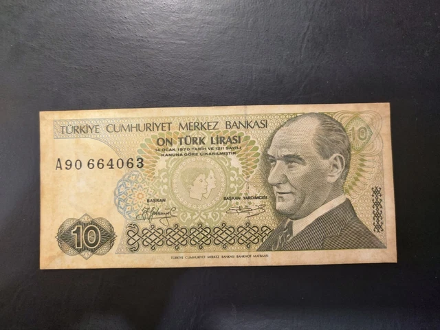 Turkey 10 Lira, 1980s, VF+