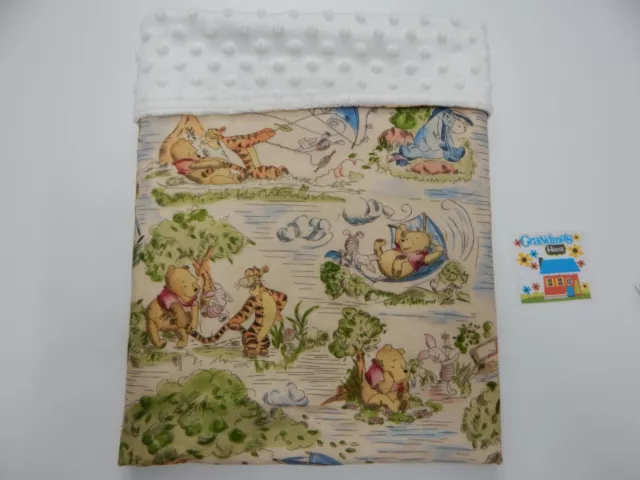 Baby Blanket Winnie the Pooh Classic 90cm x 70cm (36"x 26") Minkee Dot Back